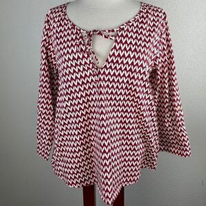 NWT Isabella’s Closet Red & Cream Blouse Top
